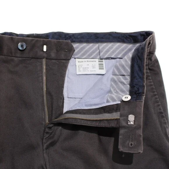 Hiltl NWT Chinos / Casual Pants Size 35 US Dayne In Solid Gray Cotton Blend